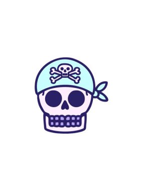 Geleneksel bir korsan kafatası stili dövmenin satış animasyonu