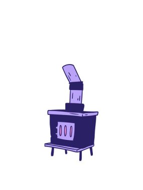 Bir ev fırınının çizgi film karikatürünü çizerek canlandırıyorum.