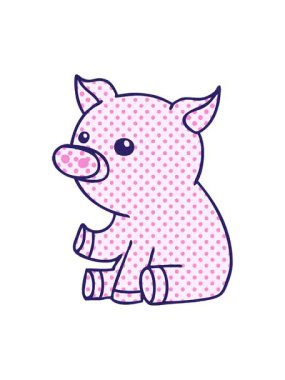 Çizgi roman stili çizgi film domuzunun animasyonunu renklendir