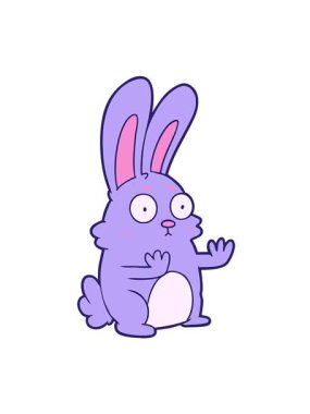 Korkmuş bir tavşanın hareketli çizgi filmi.