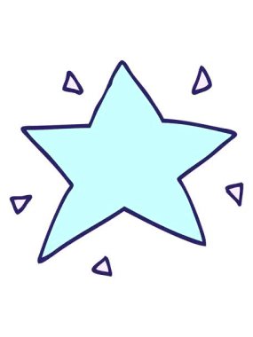 Karikatür yıldızının titreyen hareketi