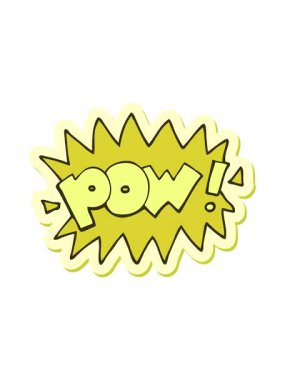 Çizgi film pow sembolünün renk canlandırması değiştiriliyor