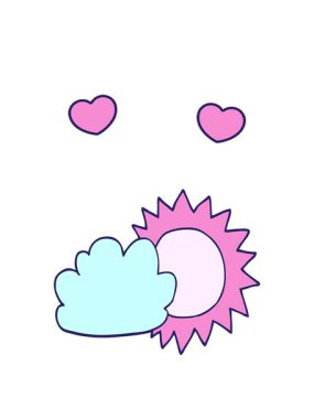 dönen kalpler çizgi film havasının animasyonu