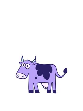 Karikatür karalama çiftliği ineğinin hareketli animasyonu