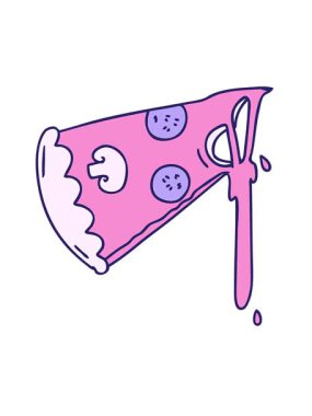 Bir dilim pizza çizgi filminin hareketli animasyonu