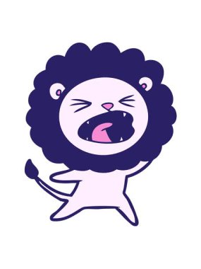 Aslan çizgi filminin hareketli animasyonu