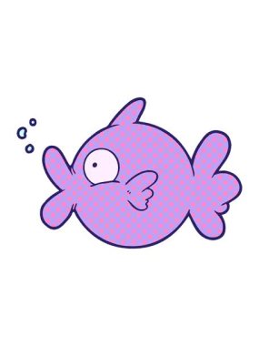 Karikatür balık karakterinin hareketli animasyonu