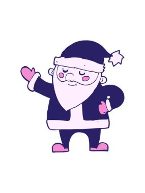 Çizgi film Noel Baba illüstrasyonunun hareketli animasyonu