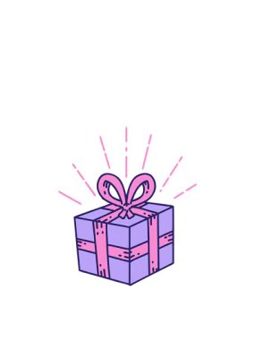 Bir yılbaşı hediyesinin zıplama hareketi animasyonu