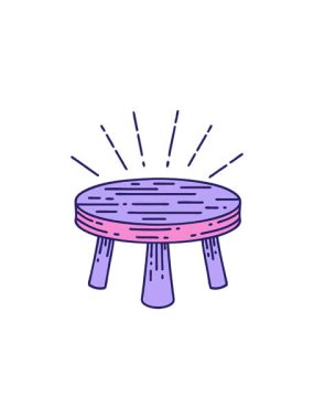 bir stil ahşap dışkısının resimlerinin radyoaktif parlayan animasyonu