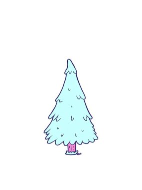 karikatür noel ağacının hareketli animasyonu