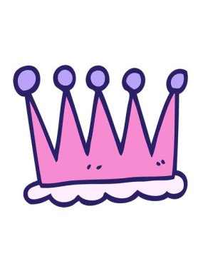 Basit karikatür karalama tacının hareketli animasyonu