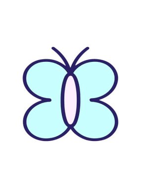 Basit cesur resimli kelebeğin radyoaktif parlak animasyonu