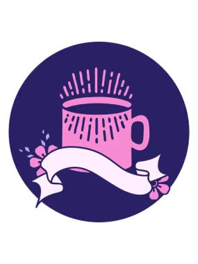 Dövme biçimi simgesinin bir fincan kahve pankartıyla canlandırmasını görüntüle