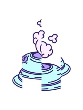 Japon yemeğinin dumanı tüten bir kasesinin hareketli animasyonu.