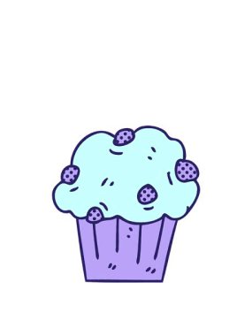 Çizgi roman tarzı çikolatalı pastanın yükseliş ve yüzme animasyonu