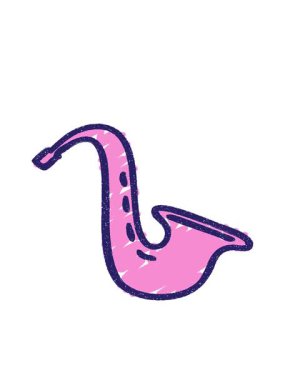 Saksafon Tebeşiri Çiziminin hareketli animasyonu