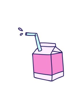 Dikkat çekici karikatür el çizimi ilginç bir süt karton