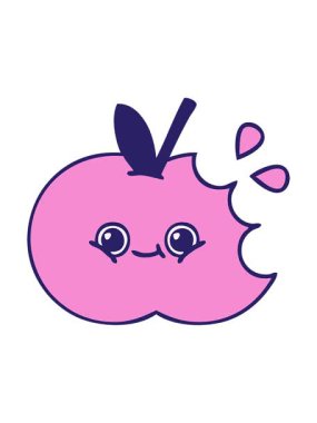 Tatlı bir elma çizgi filminin basınçlı animasyonu