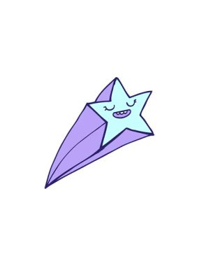 Kayan bir yıldızın karikatürünün göz alıcı satış animasyonu