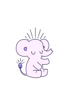 Geleneksel dövmeli şirin filin animasyonunu genişletiyorum.