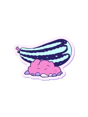 Bir çizgi film karakterinin çıkartmasının dikkat çekici animasyonu