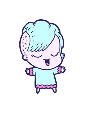 Mutlu çizgi film kızlarının basınçlı animasyonu