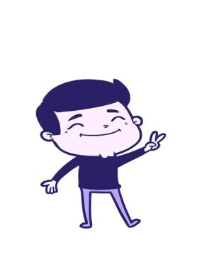 Mutlu çizgi film adamının hareketli animasyonu