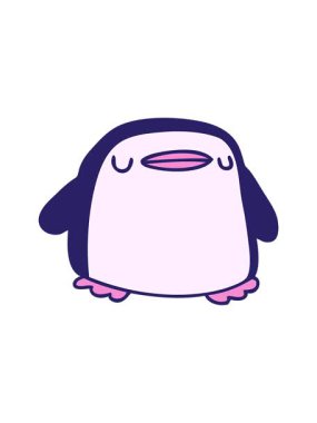 tatlı bir penguenin gradyan çizgi film çizimi kawaii 'nin hareketli animasyonu