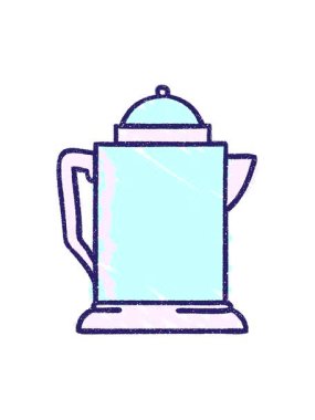 Kahve Kazanı Tebeşiri Çiziminin basınçlı animasyonu