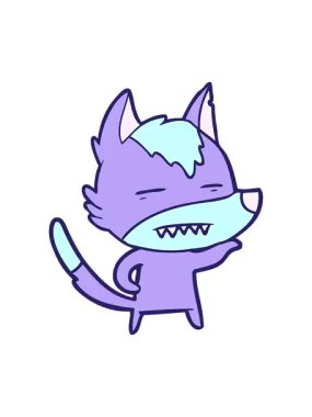 Dişlerini gösteren bir kurt çizgi filminin animasyonunu görüntüle