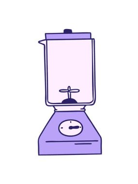 Bir yemek karıştırıcısının karikatür karikatürünün hareketli animasyonunu oynat