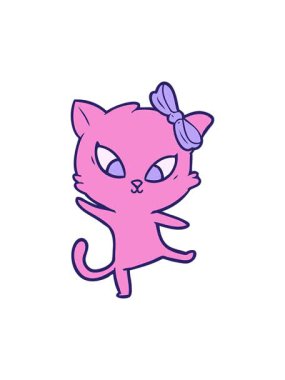 Çizgi film kedisinin eğlenceli çiziminin hareketli animasyonu