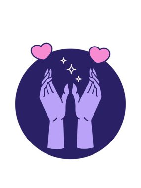 dönen kalp animasyonu ikonik dövme stili mistik eller