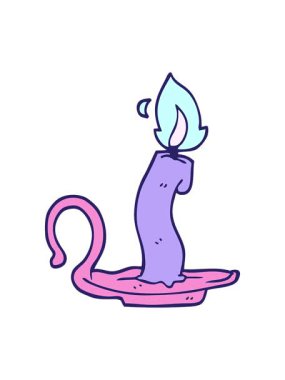 karikatür karalamalarının hareketli animasyonu Cadılar Bayramı mumu yakıyor