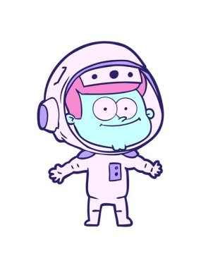 jiggle and pause animation of an astronaut cartoon