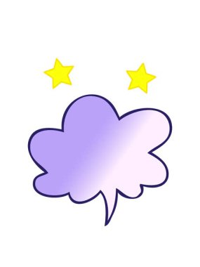 dönen yıldızlar çizgi film konuşma baloncuğunun yumuşak eğimli konuşma baloncuğu ve pürüzsüz gradyan stilde konuşma baloncuğu canlandırması