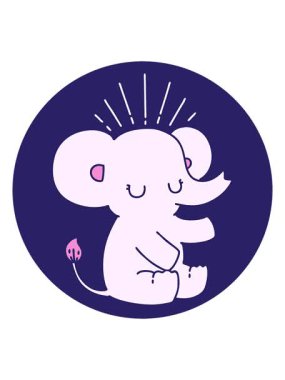 Şirin bir fil dizaynının hareketli animasyonu