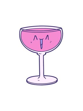 Çizgi filmdeki şarap kadehinin hareketli animasyonu