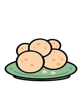 Pao de queijo Brezilya peynirli ekmeğin hareketli animasyonu