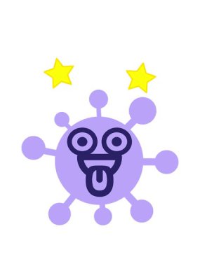 dönen yıldızlar çılgın bakışlı virüsün animasyonu