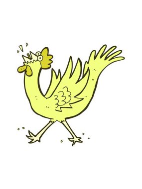 Çizgi film horoz görüntüsünün renk animasyonu değişiyor