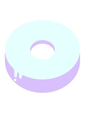 Donut atıştırmalık çizgi filminin neon ışık efekti animasyonu