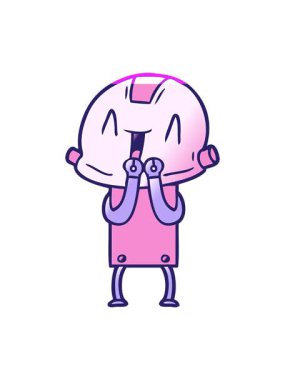 Çizgi film robot karalamalarının animasyonunu çalıştır