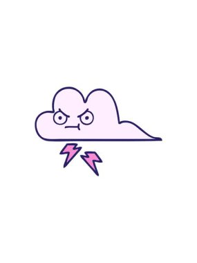 Gökgürültüsü bulutunun sevimli çizgi filminin gösterişli satış animasyonu