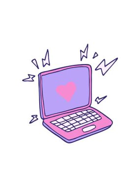 İnternet randevu karikatürünün dönen hareket animasyonu