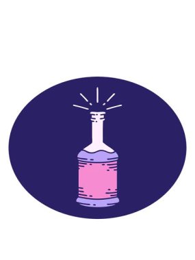 Dövme stili bira şişesinin hareketli animasyonu