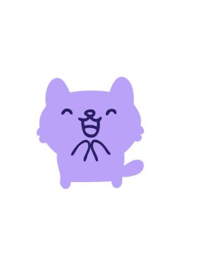 Yaramaz cadılar bayramı kedisinin yatay titreşimli animasyonu