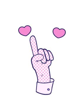 dönen kalpler bir karton el hareketinin animasyonu