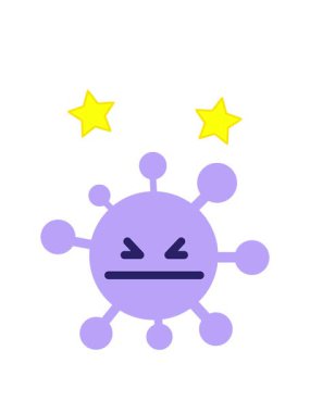 dönen yıldızlar basit sinir bozucu virüs dizaynının animasyonu